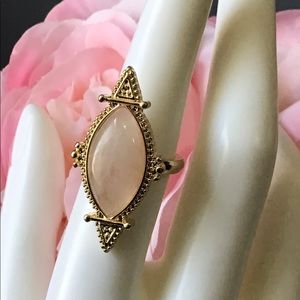 Vintage Gold Oval Stone Statement Ring